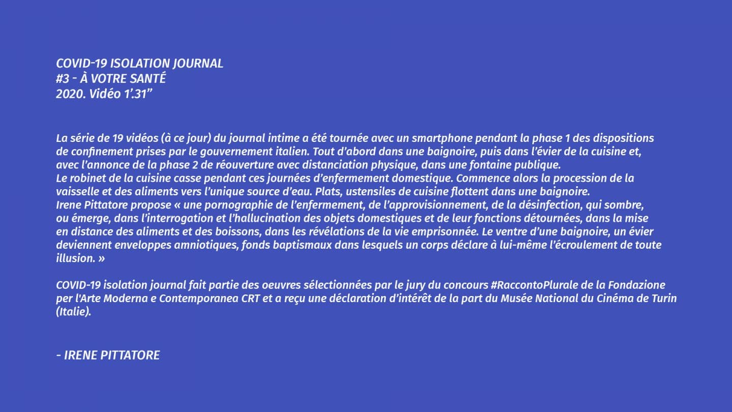 Covid-19 Isolation Journal #3 - À votre santé — Irene Pittatore